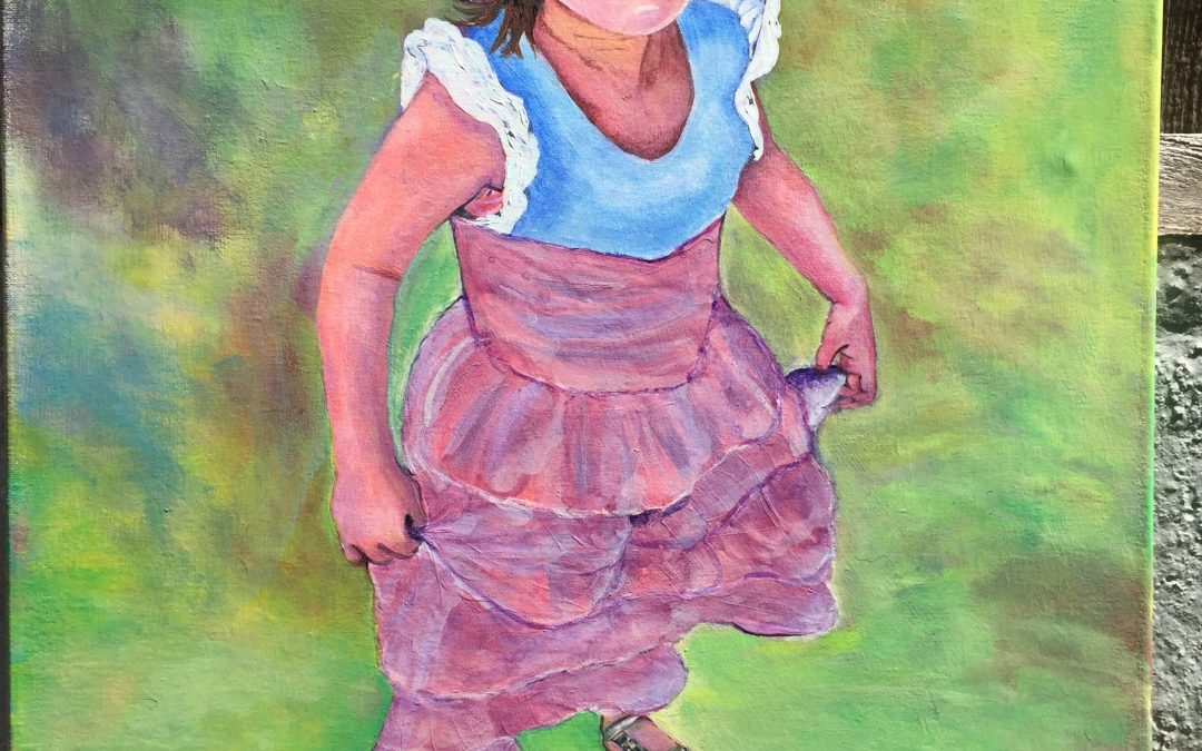 Portrait of Bianka, acrylic painting on canvas