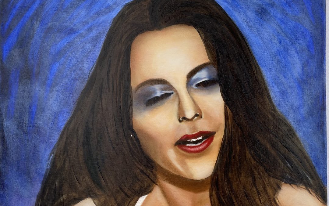 Singing Amy Lee, oil painting on canvas