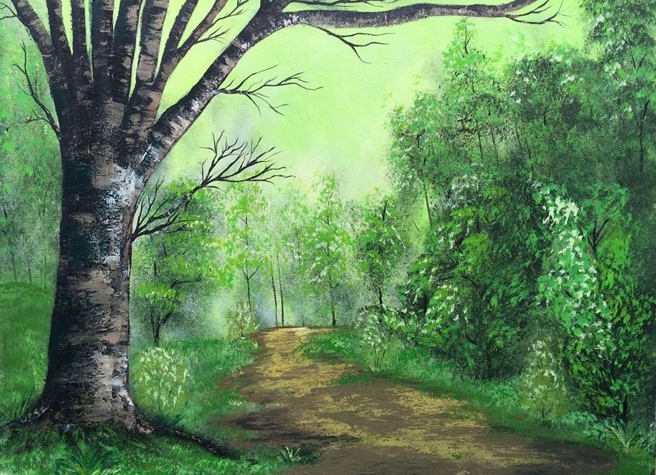 Green forest no3, acrylic painting on canvas